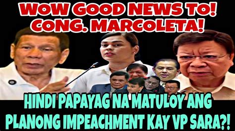 GOOD NEWS TO CONG MARCOLETA TULOY ANG PAGTATANGGOL KAY VP SARA