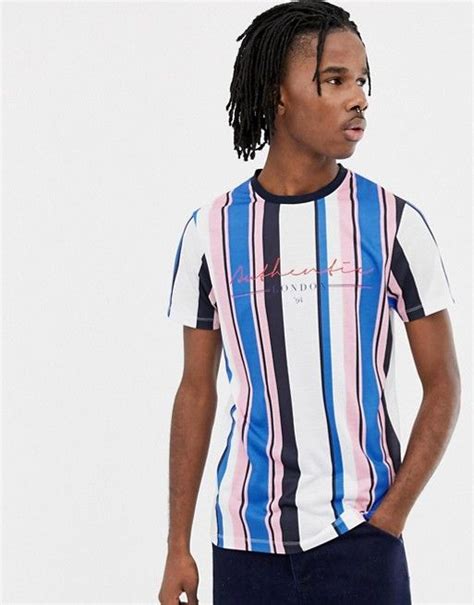 Asos Design Vertical Striped T Shirt Cool Outfits Mens Outfits