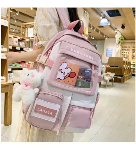 Mochila Escolar Viaje Kawaii Estilo Coreano Cuotas Sin Inter S