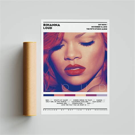 Rihanna Loud Album Cover Poster Tracklist Poster Room Etsy