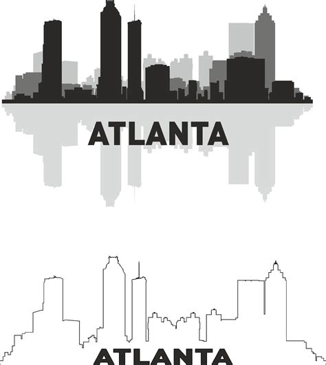 Atlanta Svg Atlanta Png Georgia Skyline Atlanta Skyline Etsy