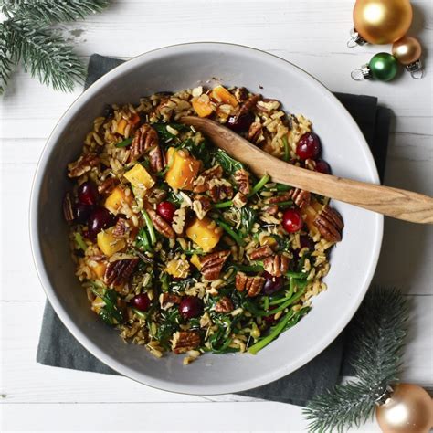 Vegan Christmas Main Wild Rice With Pumpkin Spinach And Cranberries Anne Travel Foodie