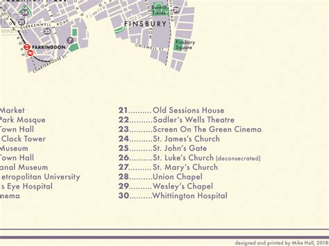 Islington (London borough) retro map giclee print – Mike Hall Maps ...