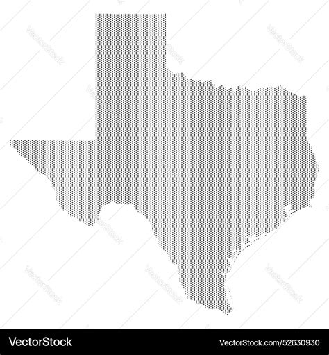 Texas State Map With Dotted Pattern Royalty Free Vector