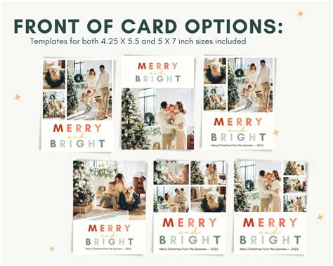 Colorful Christmas Card Template Photo Holiday Card Etsy