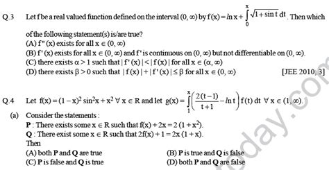 Jee Mathematics Application Of Derivatives Mcqs Set A Multiple Choice