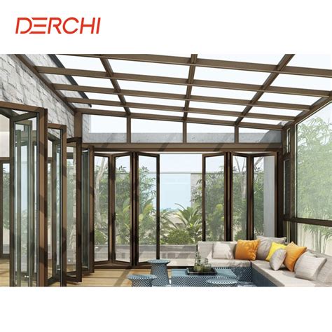 Aluminum Frame Laminated Glass House Free Standing Sun Rooms Balcony Sunroom Kit China Sunroom