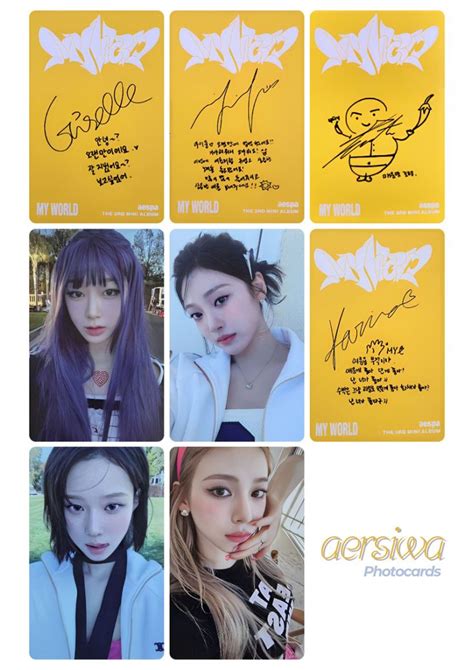 Aespa My World Photocards Front Back Template Kpop