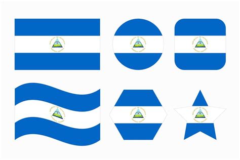 Ilustración Simple De La Bandera De Nicaragua Para El Día De La Independencia O Las Elecciones