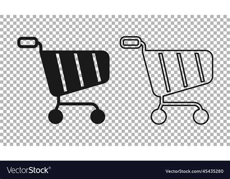 Black shopping cart icon isolated on transparent Vector Image