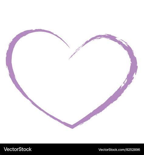 Purple heart drawing love valentine Royalty Free Vector