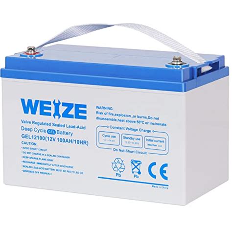 Weize V Ah Deep Cycle Gel Battery Rechargeable For Solar Wind Rv