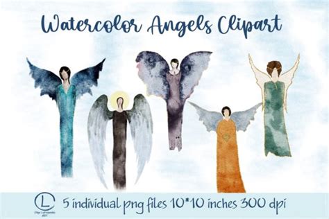 Angels Watercolor Clipart Png Elements Graphic By Olhalyart Creative