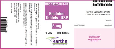 Baclofen Tablets Usp Rx Only