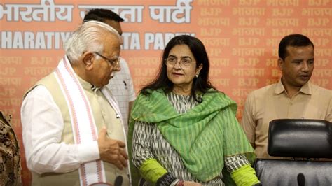 Kiran Choudhry Daughter Shruti Of Bansi Lal Clan Join Bjp Ahead Of Haryana Polls Todayschronic