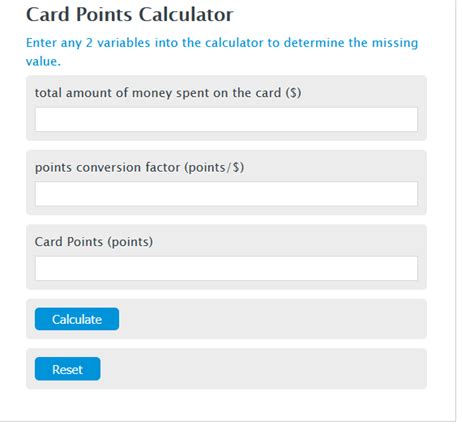card points calculator calculator academy