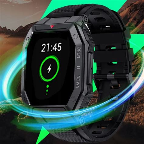 SMARTWATCH MĘSKI ZEGAREK MILITARNY ROZMOWY WIELOFUNKCYJNY EKG MENU PL