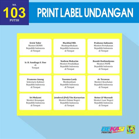 Jual Print Label Undangan Tom Jerry 103 104 105 107 108 109 110 111 119