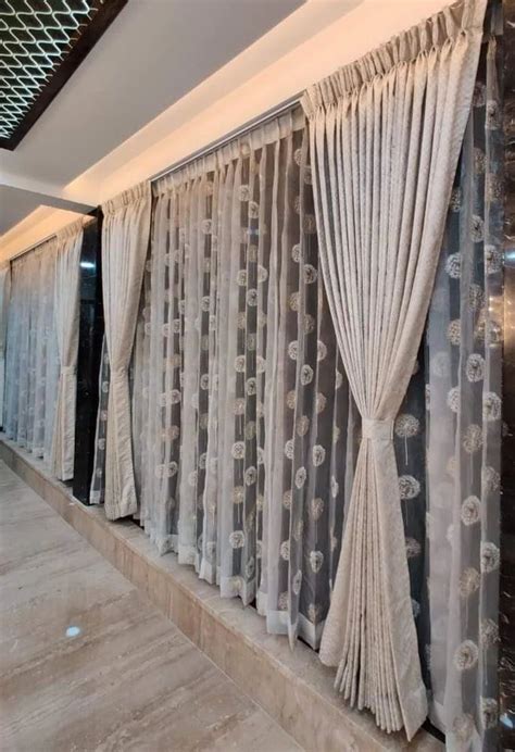 Floral Print Off White Polyester Window Curtain At Rs Meter In