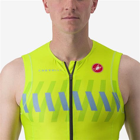 Castelli Free Sanremo Trisuit Rmellos Grun Gelb Herrren Online