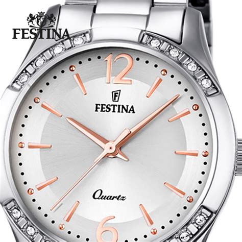 Festina Damen Armbanduhr Boyfriend Analog Quarz Edelstahl Silber UF16913 1