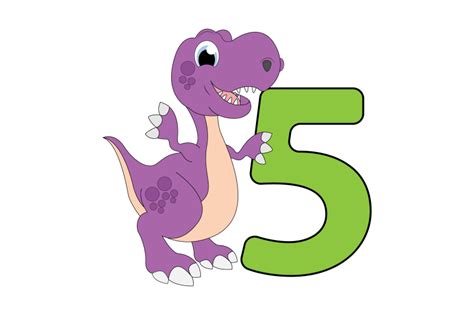 Cute Dinosaur Cartoon With Number By Curutdesign Thehungryjpeg