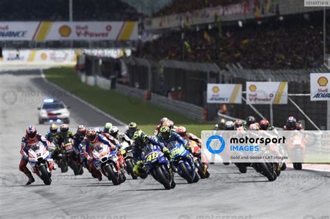 Valentino Rossi Yamaha Factory Racing Leads At The Race Start