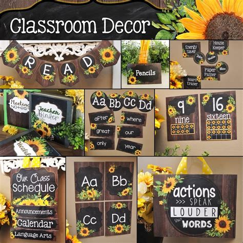 Modern Sunflower Classroom Decor Sunflower Printable Etsy