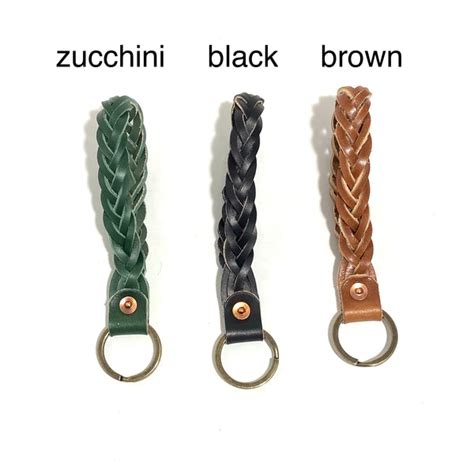 Braided Leather Key Ringwristlet Assorted Colours Distill Gallery