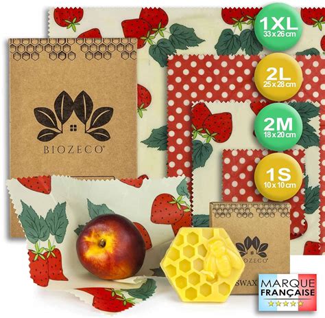 Biozeco Set Completo Di Involucri Alimentari Riutilizzabili In Cera