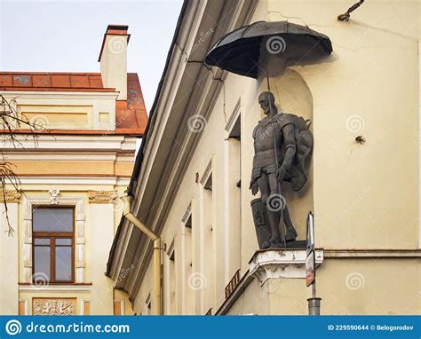 Statue Of A Knight The City Gatekeeper On A House In Vilnius Old