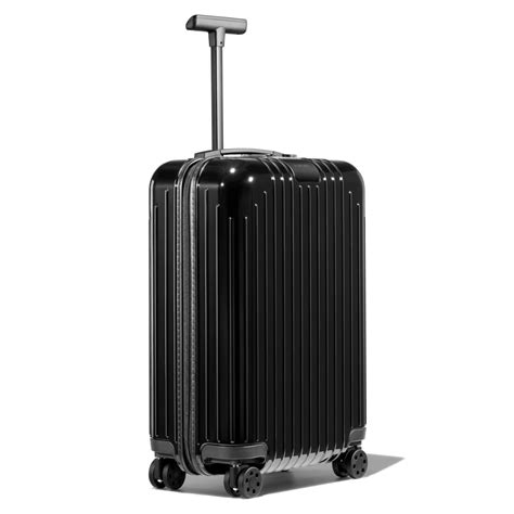 Essential Lite Cabin S Small Carry On Suitcase Gloss Black Rimowa