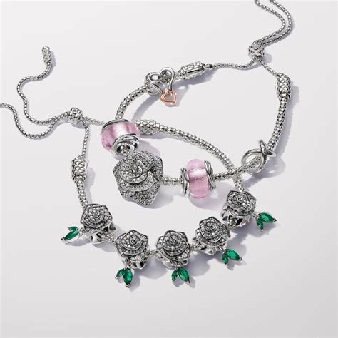 Sparkling Rose In Bloom Oversized Charm Sterling Silver Pandora Us