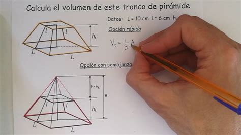 Volumen De Un Tronco De Pir Mide Forma R Pida O Aplicando Semejanza