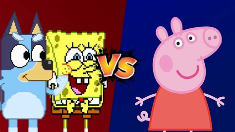 Mugen Battle Bluey And Spongebob Vs Peppa Pig Youtube