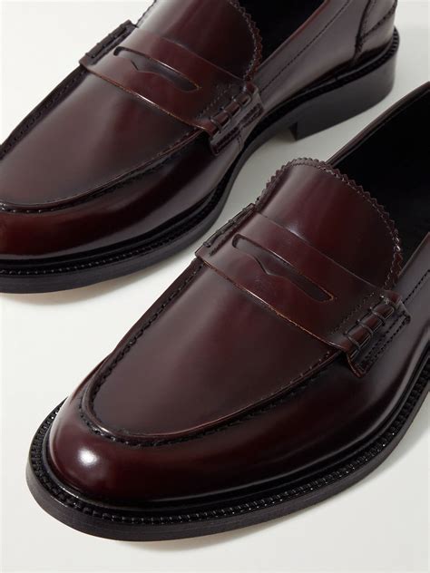 Vinnys Townee Leather Penny Loafers Burgundy