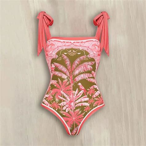 2024 New Sexy One Piece Swimsuit Shoulder Strappy Swimsuit Heart Print