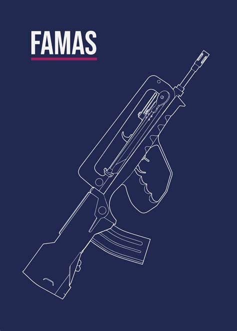 FAMAS Cs Go Blueprint Poster By WallArt Displate