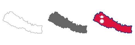 Highly detailed Nepal map with borders isolated on background 12528347 ...