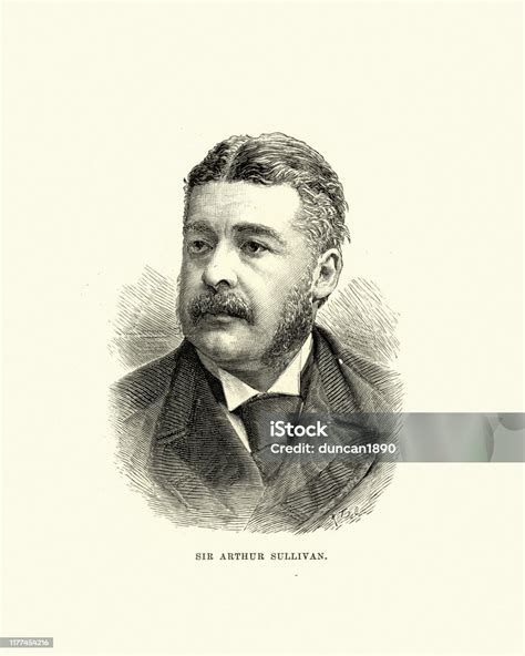 Sir Arthur Sullivan English Composer 19th Century Stock Illustration