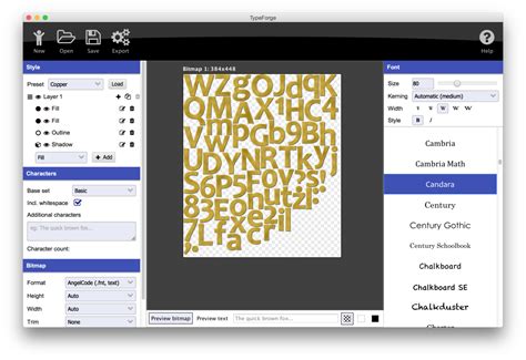 Codano Typeforge Bitmap Font Editor