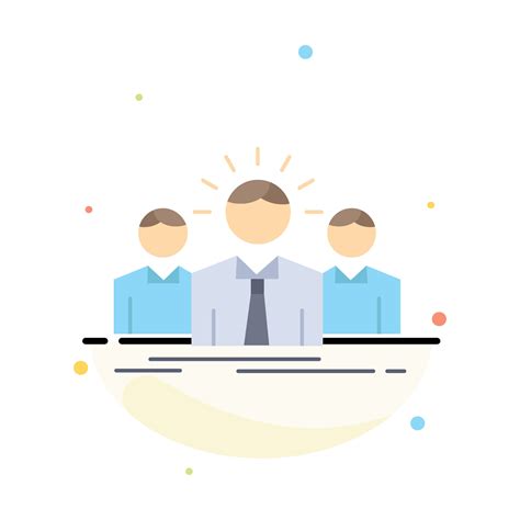 Business Career Employee Entrepreneur Leader Flat Color Icon Vector