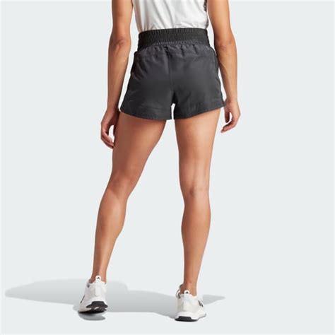 Adidas Pacer Training Stripes Woven High Rise Shorts Black Free