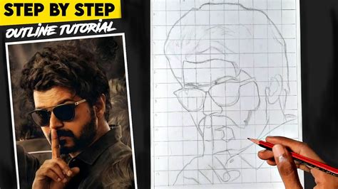 How To Draw Outline Of Vijay Thalapathy MASTER Drawing Of Master