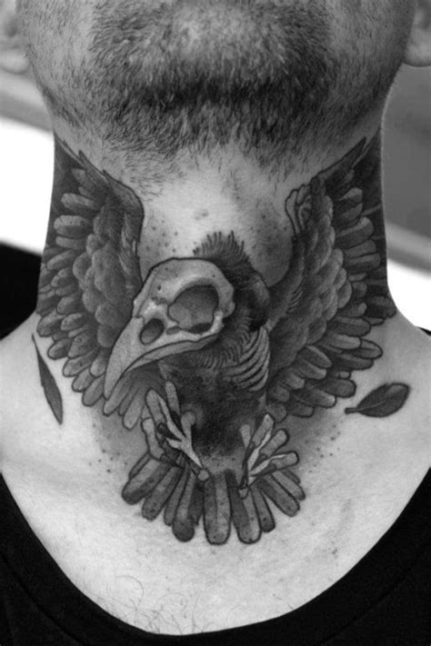 29 Bird Neck Tattoo Ideas Freedom And Symbolism In 2023 Bird Skull