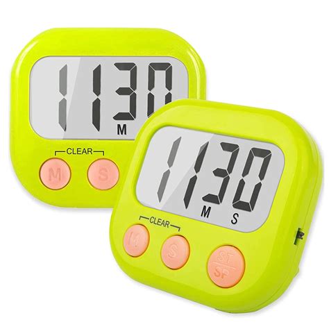 2pcs Digital Kitchen Timer And Stopwatch Large Lcd Display Digits