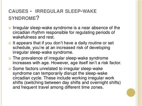 Irregular sleep wake syndrome