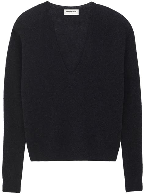 Saint Laurent V Neck Fine Knit Jumper Farfetch