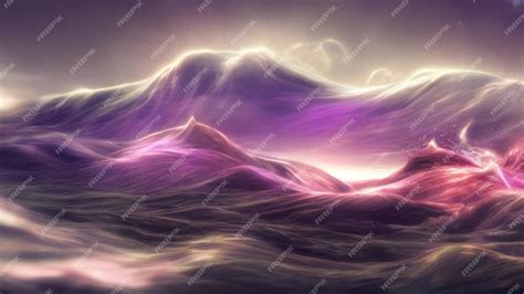 Premium AI Image | A purple mountain landscape with a purple sky and a purple mountain in the ...