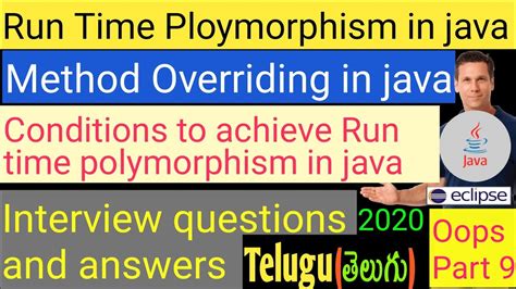 🔴polymorphism In Java Run Time Polymorphism In Java Method Overriding In Java Examples